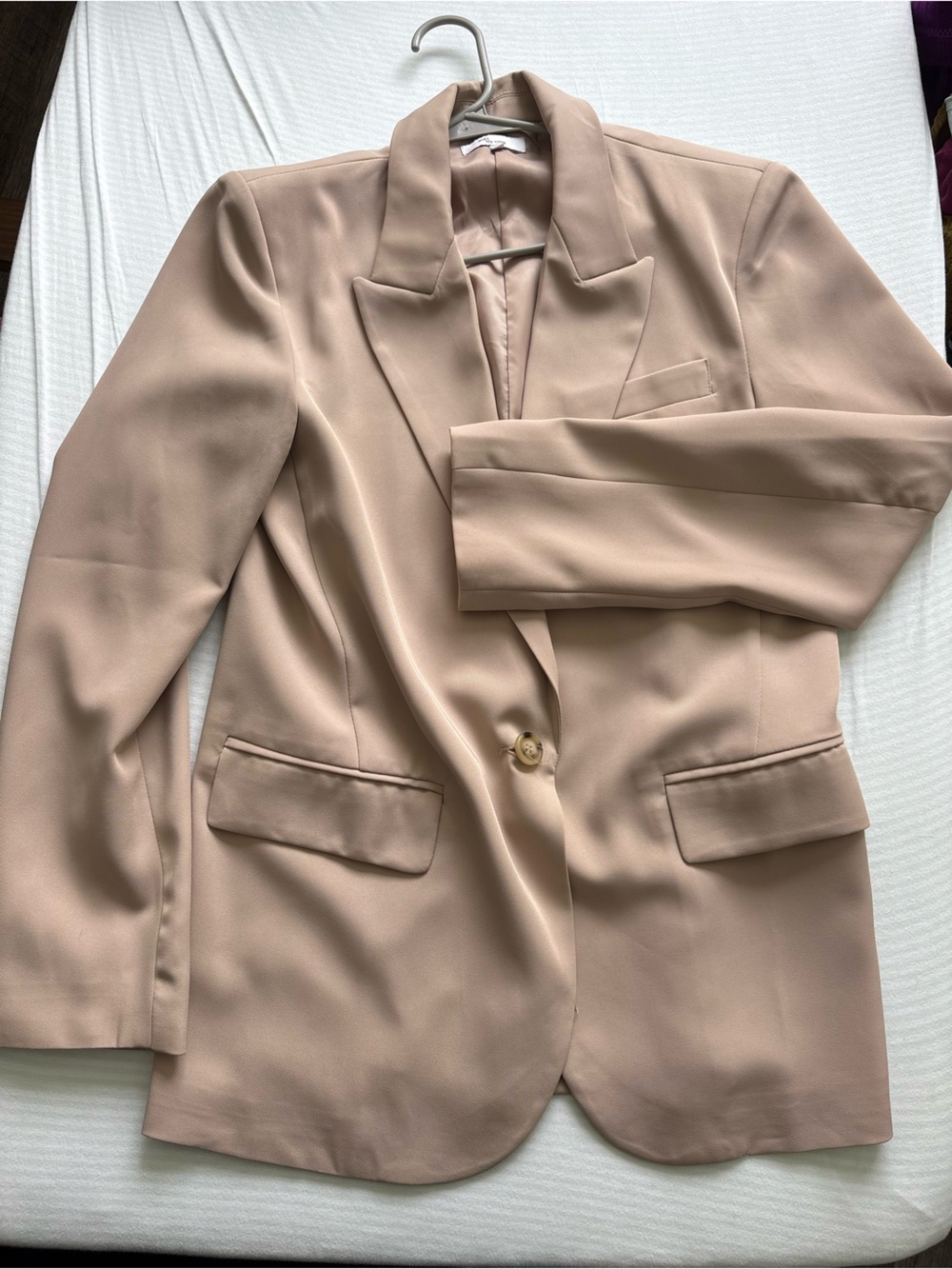 Strapless Blazer Jumpsuit in Blush